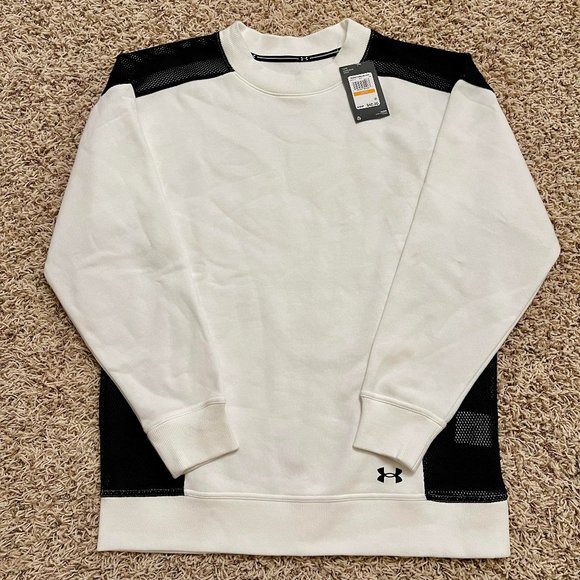 NWT Under Armour Women's Volleyball Oversized Pullover White/Black, Size S/M - Picture 3 of 10